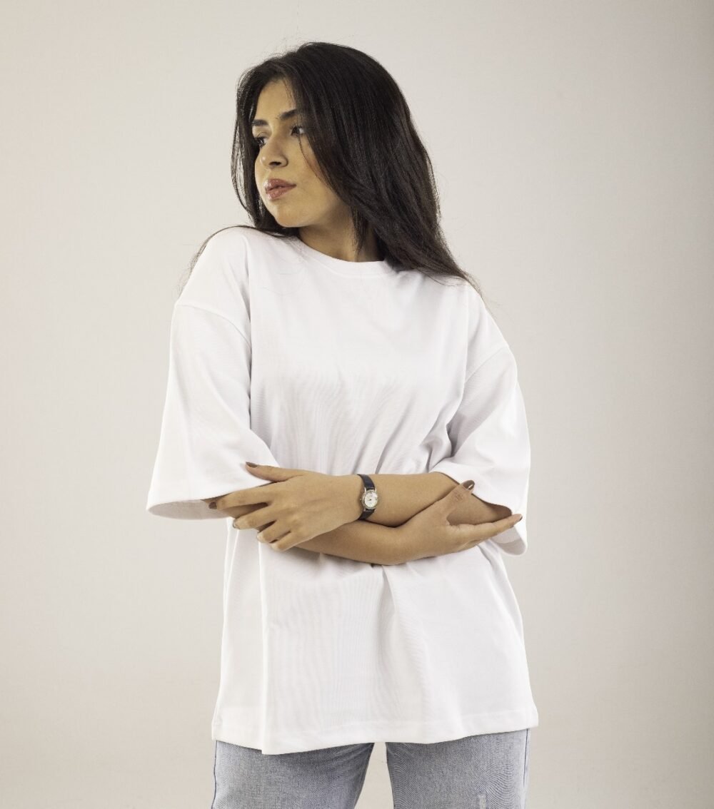 Oversize T-shirts white Print Women - Image 2
